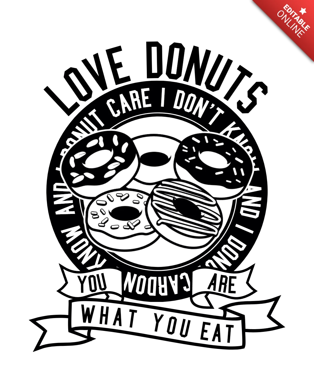 Plantilla de diseño de camiseta con donas de amor
