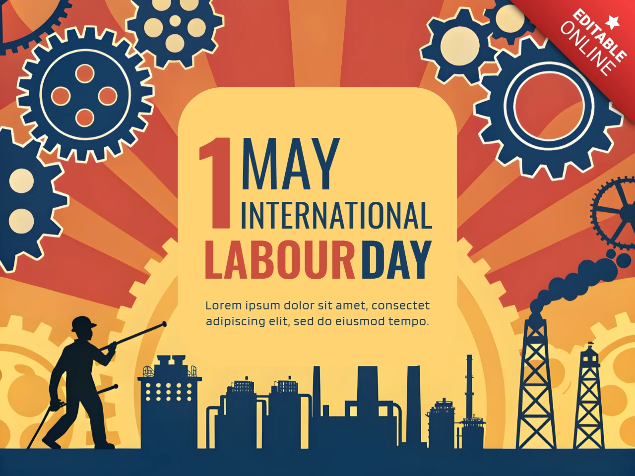 Industrial Style Labour Day Celebration Template Design