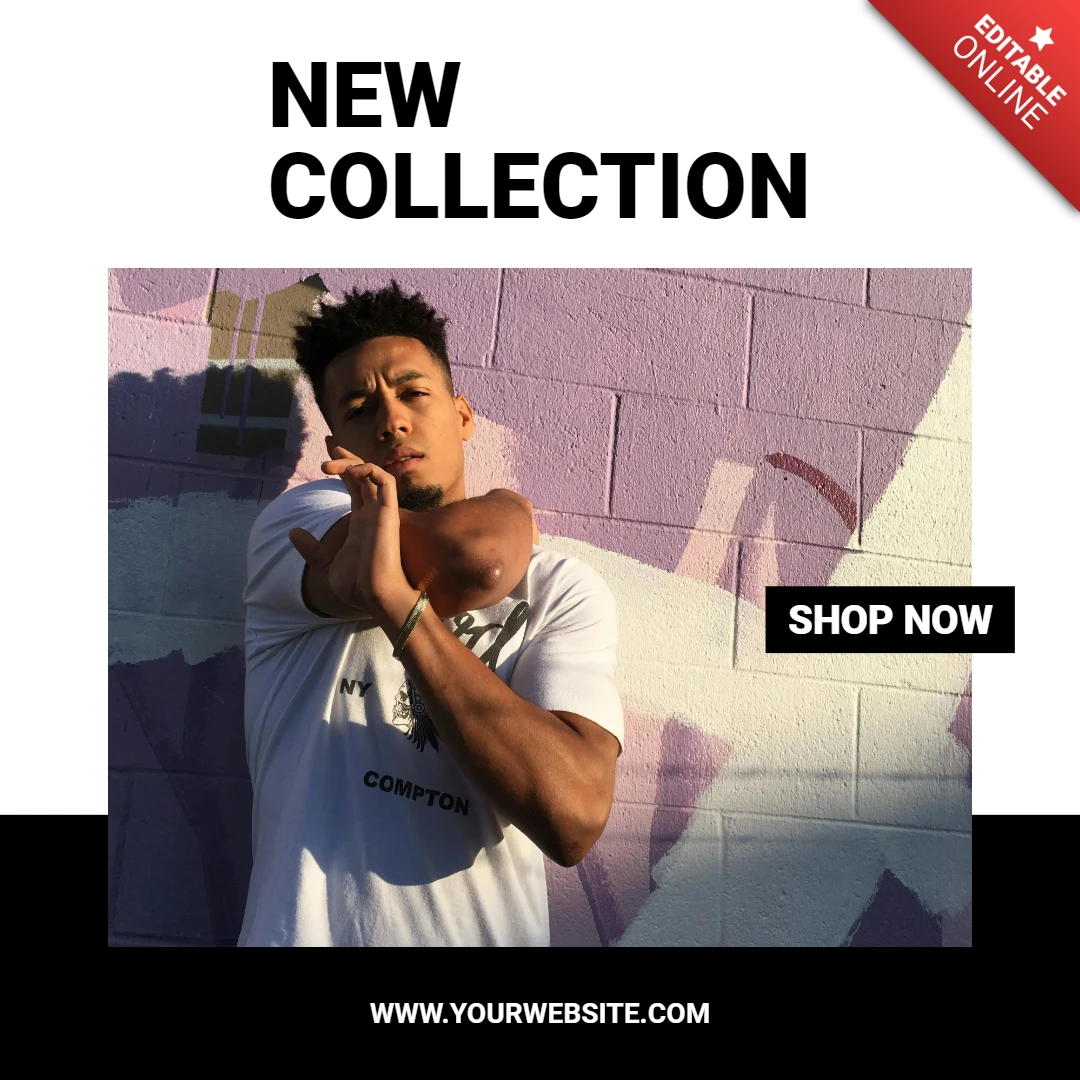 New Collection Man Fashion Social Media Post Design Template
