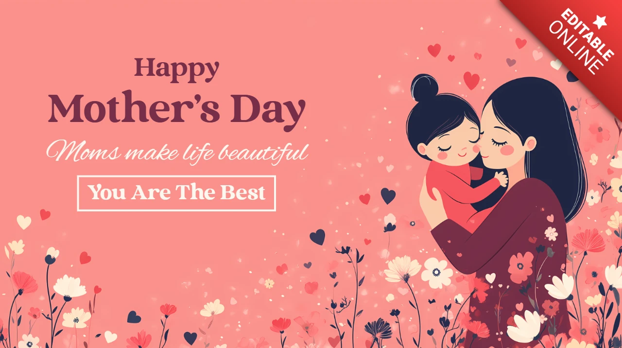 Modèle de design floral pour la fête des mères - célébrer les mamans avec amour