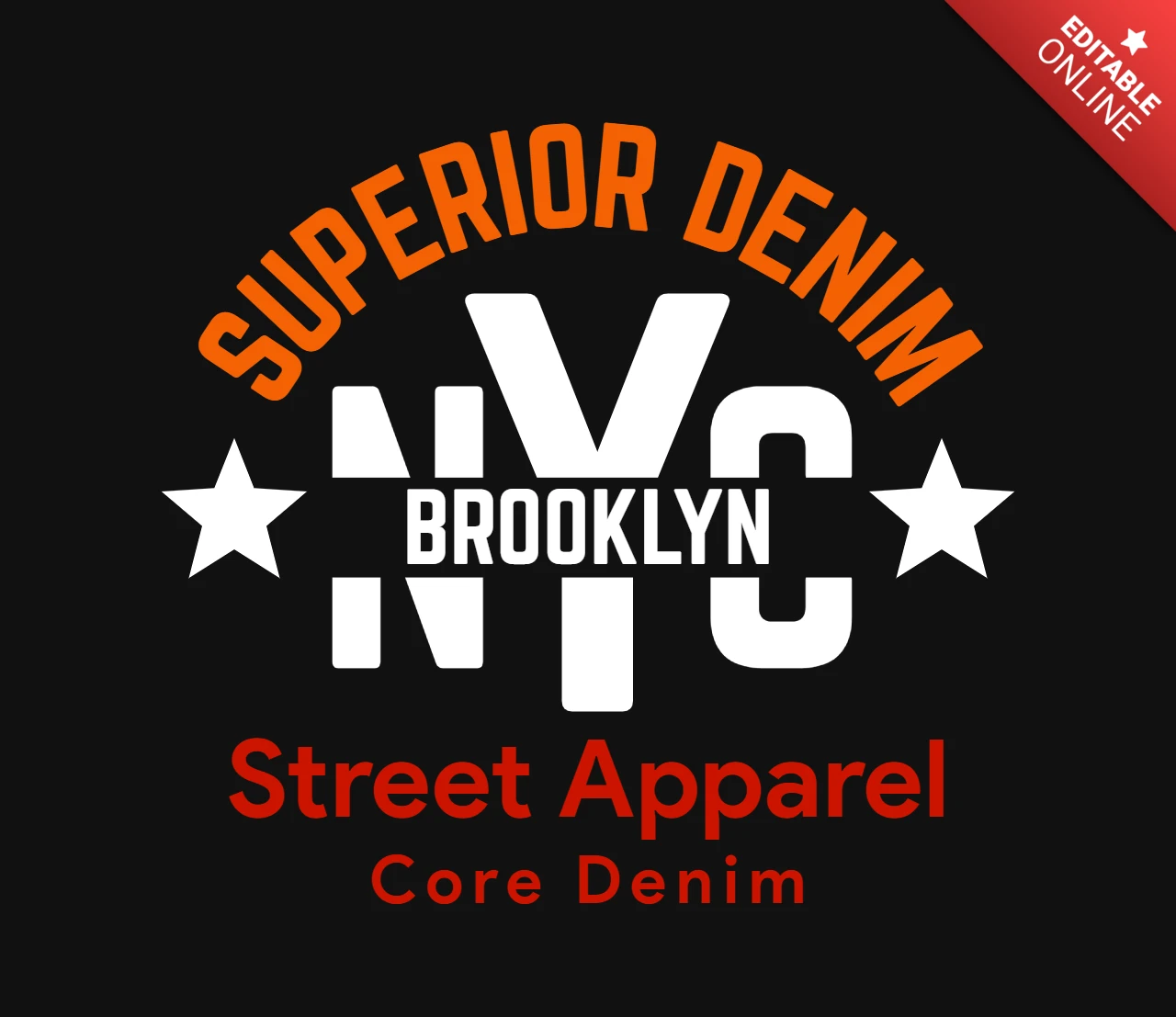 Modelo de design de camiseta com tipografia denim superior nyc