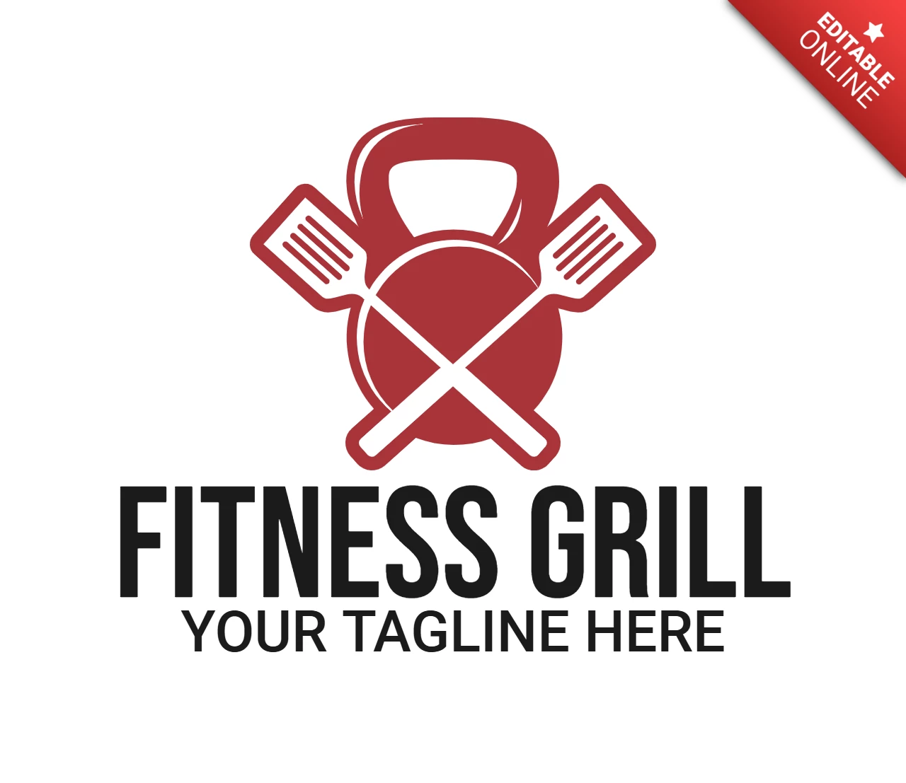 Ontwerpsjabloon fitnessgrill logo