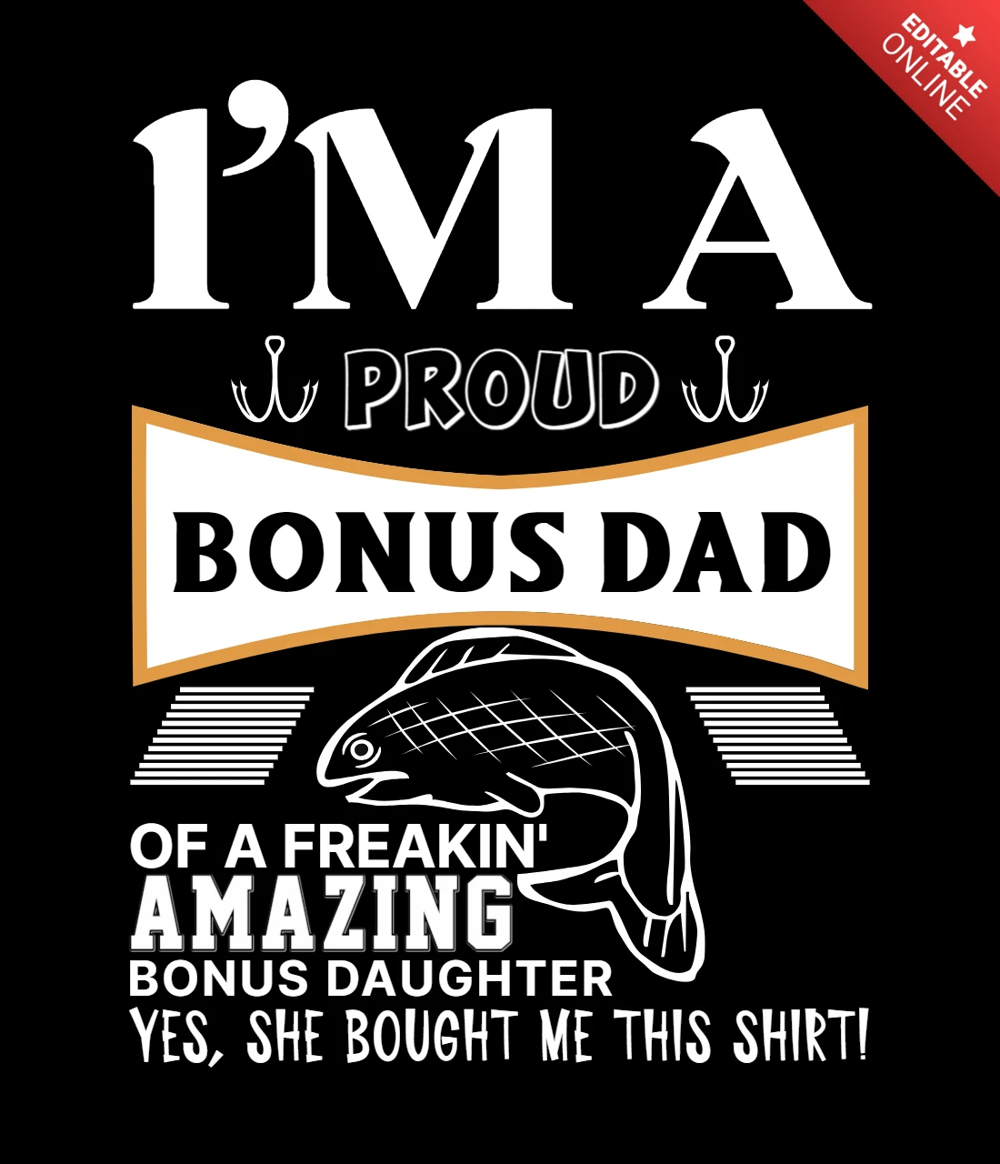 Modelo de design de camiseta de pesca com bônus de orgulho de pai