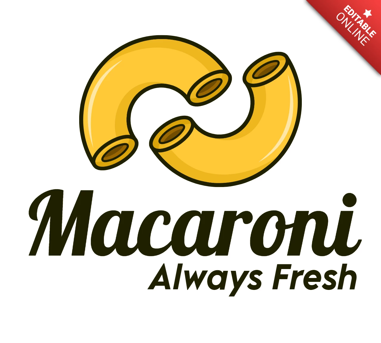 Fresh Macaroni Logo Design Template
