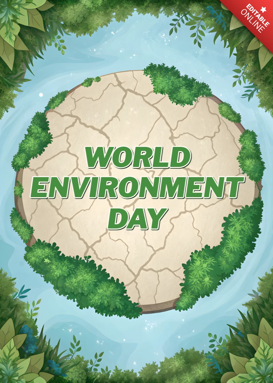 Eco-Friendly World Environment Day Design Template with Nature-Inspired Graphics