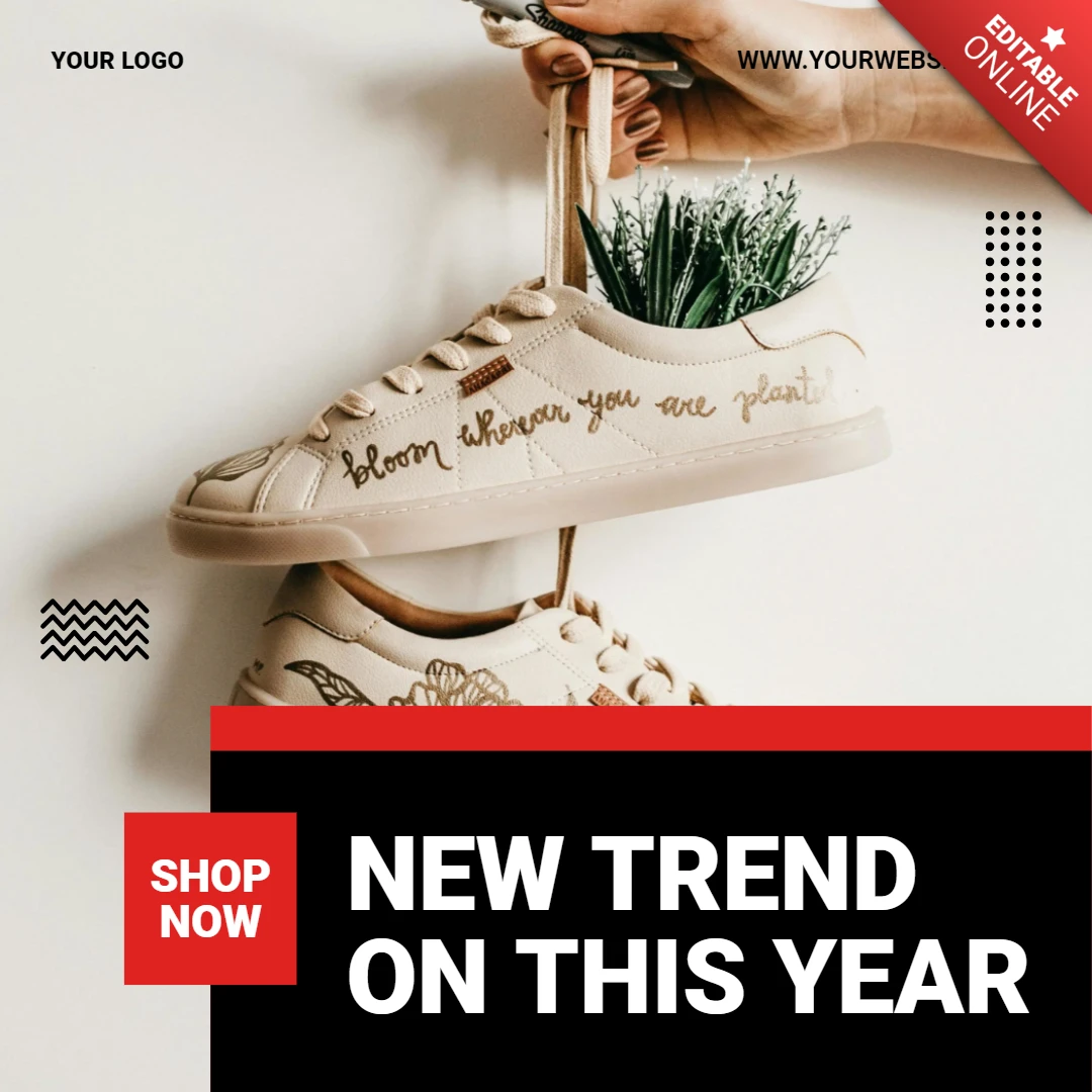 Nouvelle tendance streetwear sneakers sale instagram post design template