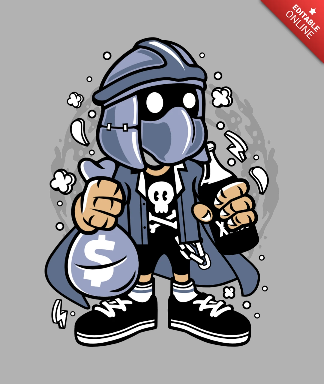 Shredder straße bastard popkultur t-shirt design vorlage