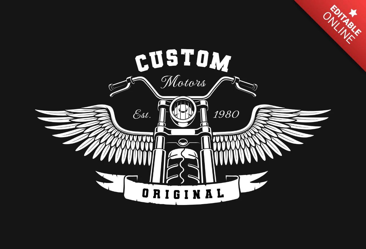 Vintage Motorcycle With Wings T-Shirt Design Template