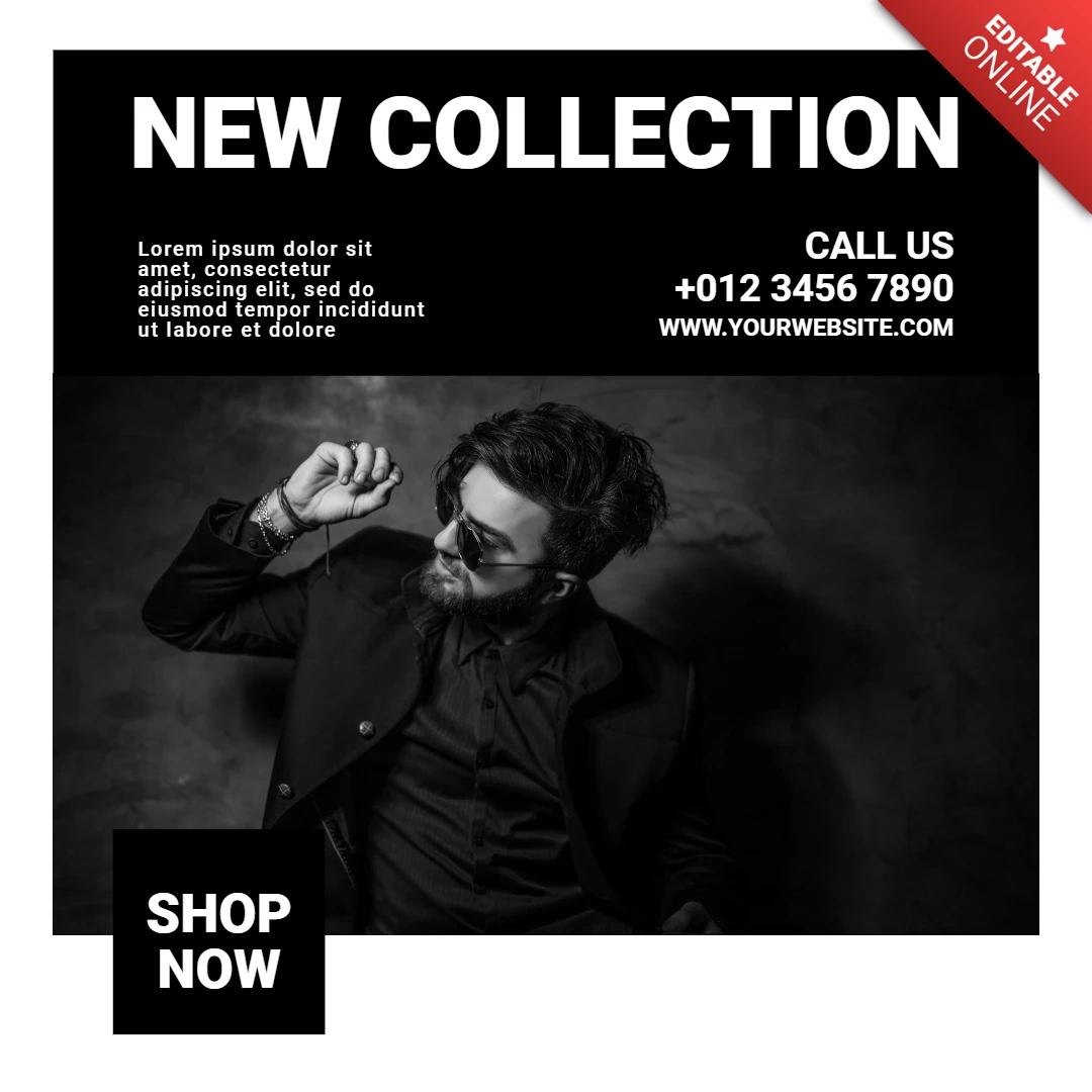 New Collection Menswear Sale Instagram Post Design Template