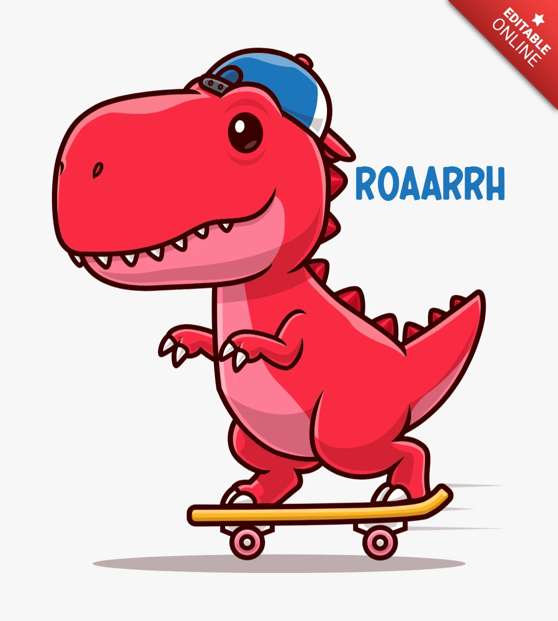 Spaß Dinosaurier Skateboarding Design-Vorlage für Kinder