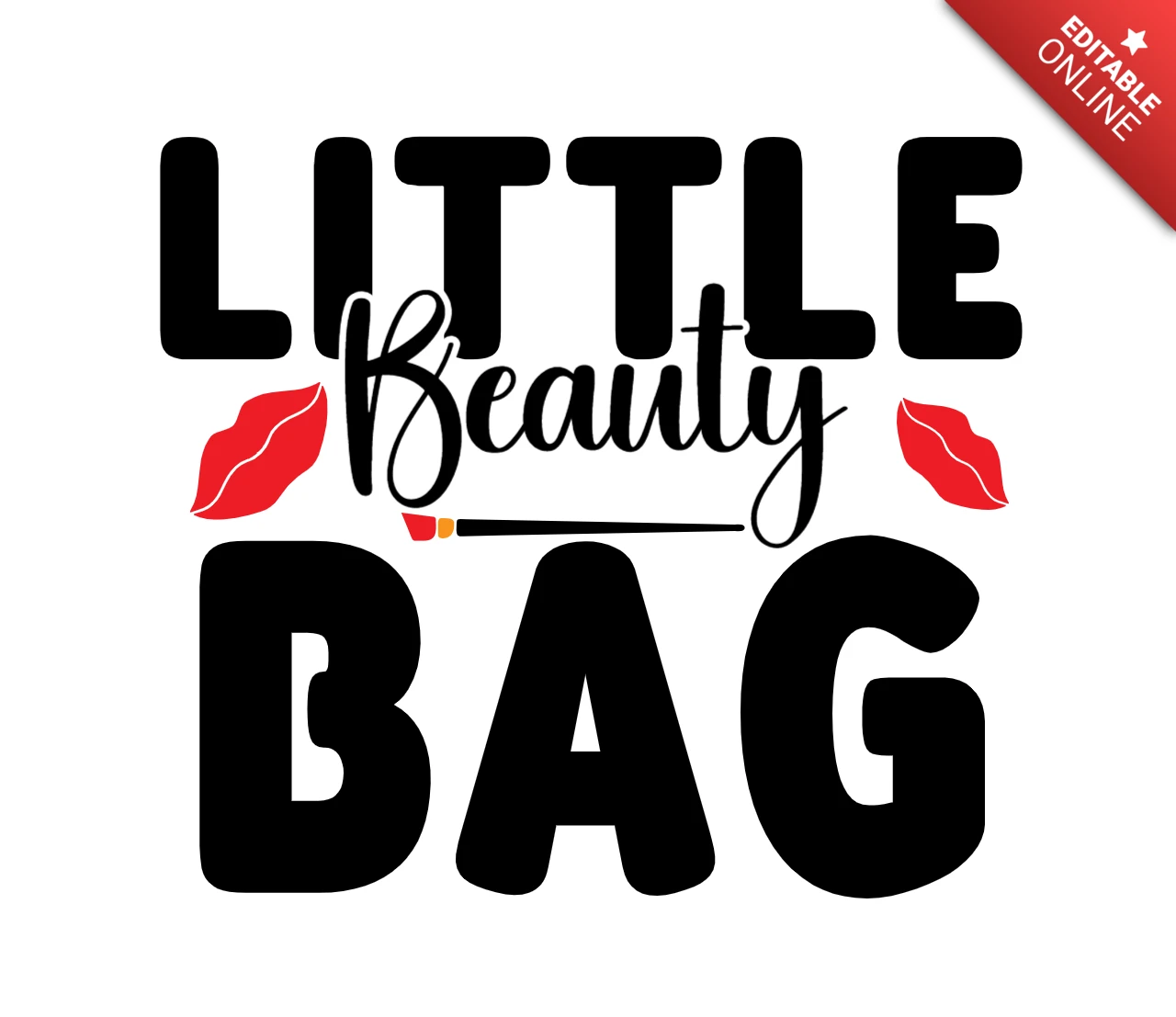 Modello di maglietta per borsa di bellezza per il trucco