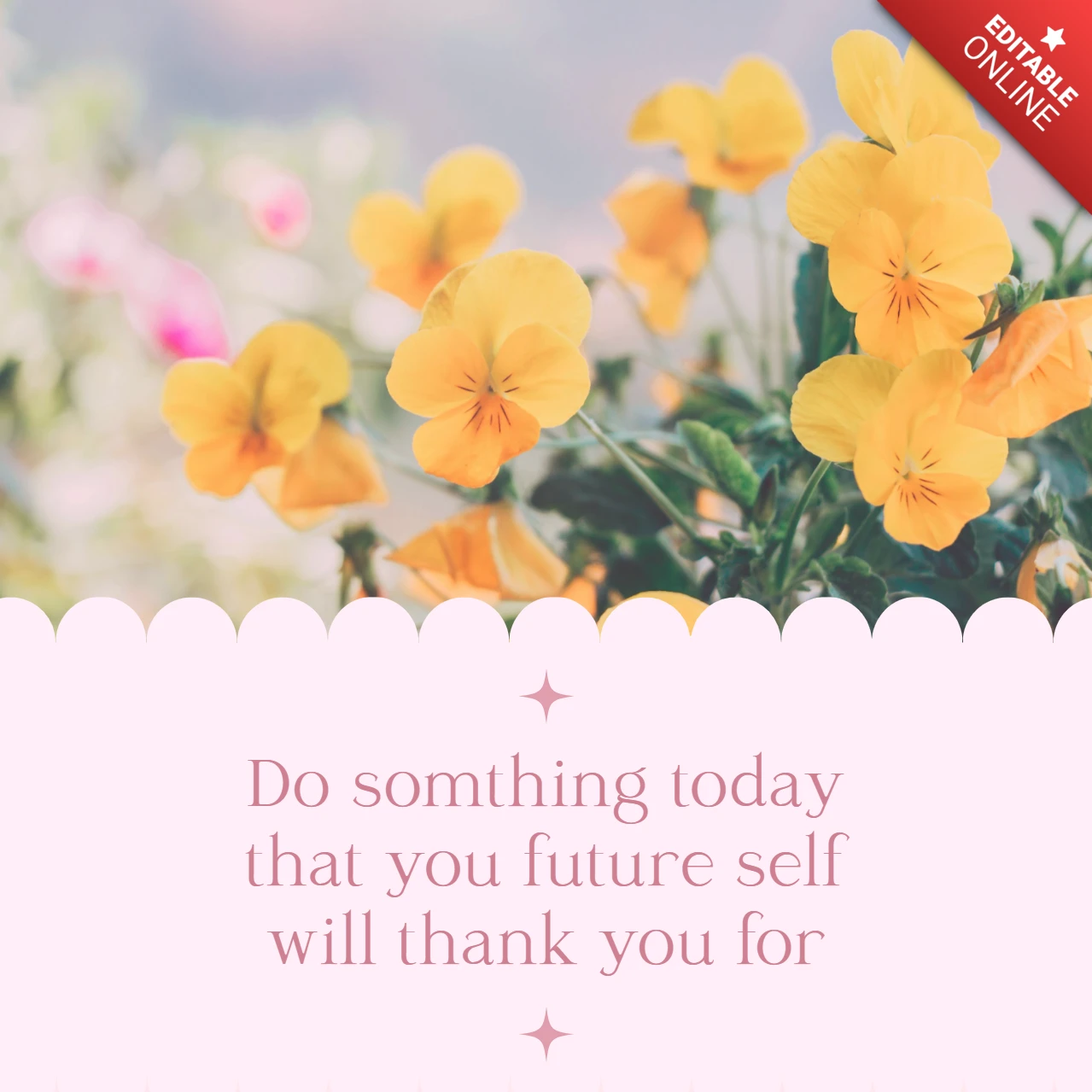 Cute Pink Inspiring Quote Instagram Post Design Template