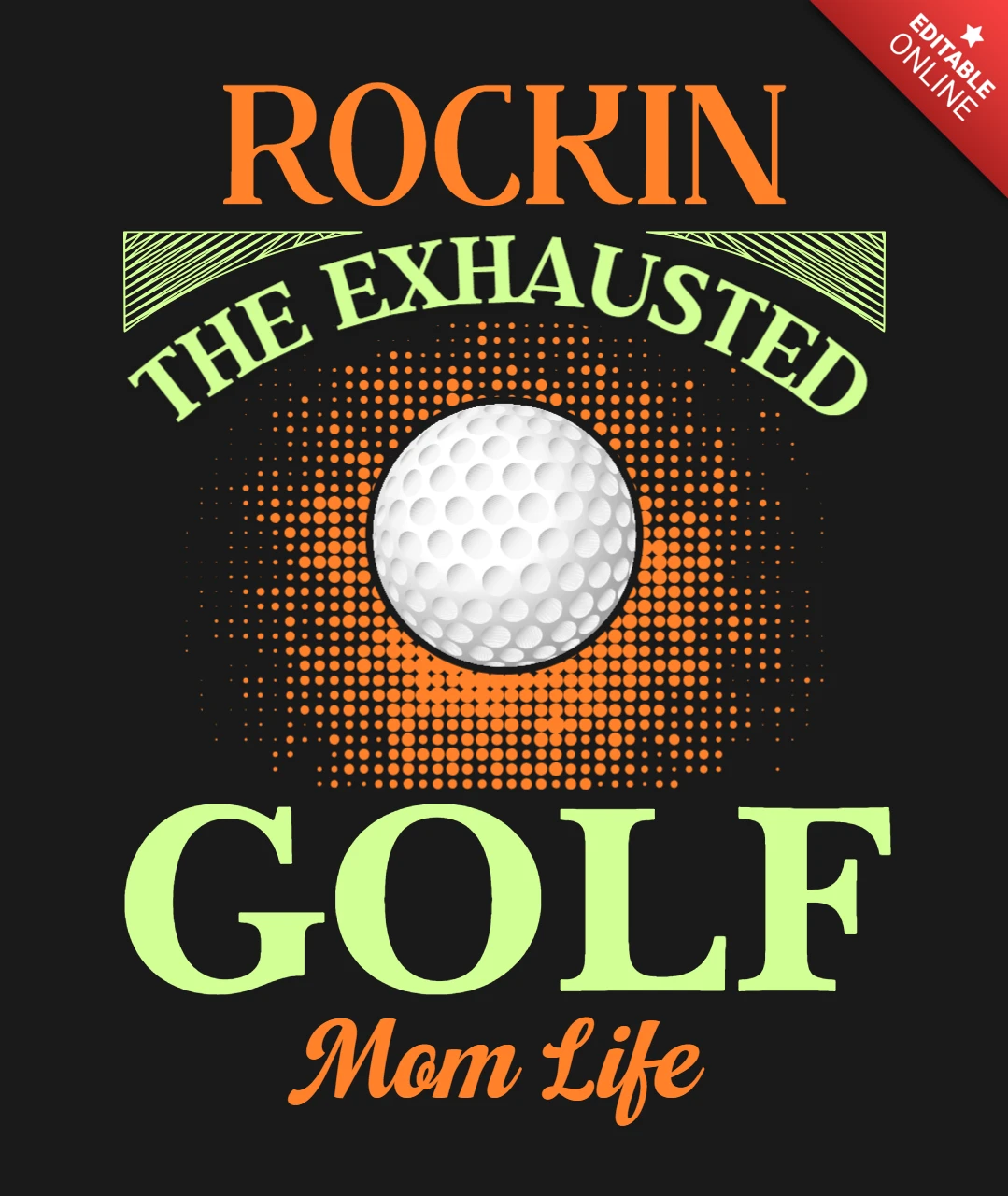Rockin' das erschöpfte golf mutter leben t-shirt design vorlage