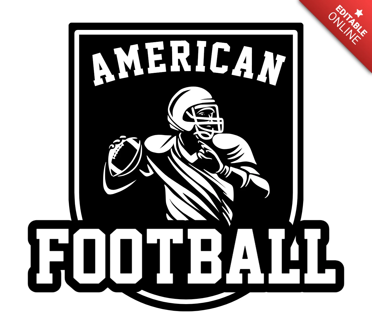 Modelo de design de logotipo de distintivo de futebol americano