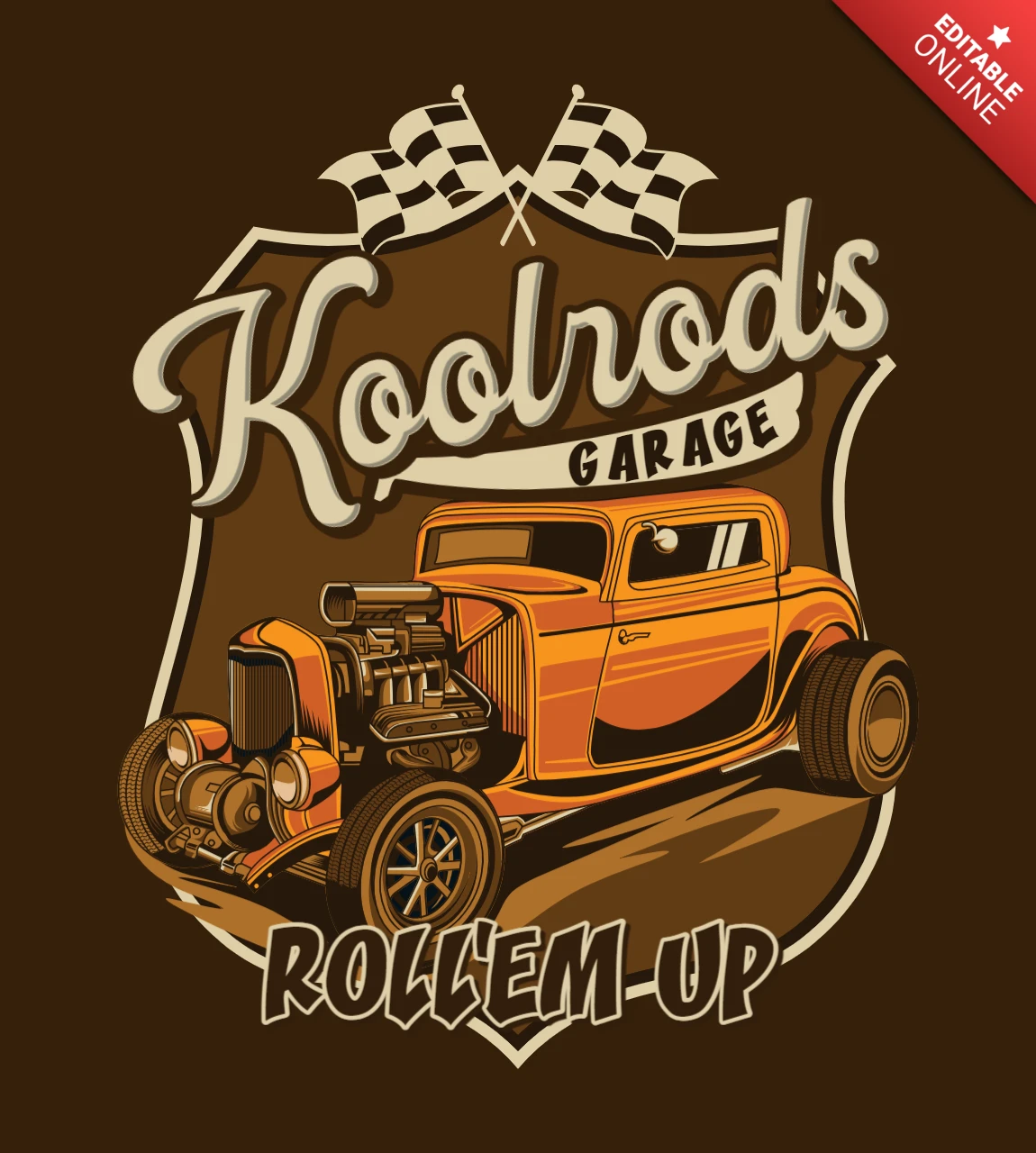 Kool Rods Garage T-shirt Design Template