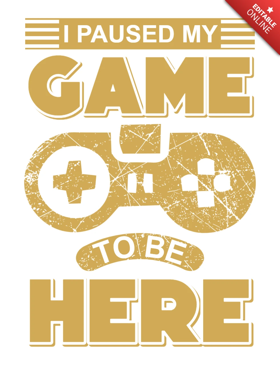 Plantilla de diseño retro para jugadores: estilo gráfico "pausé mi juego para estar aquí