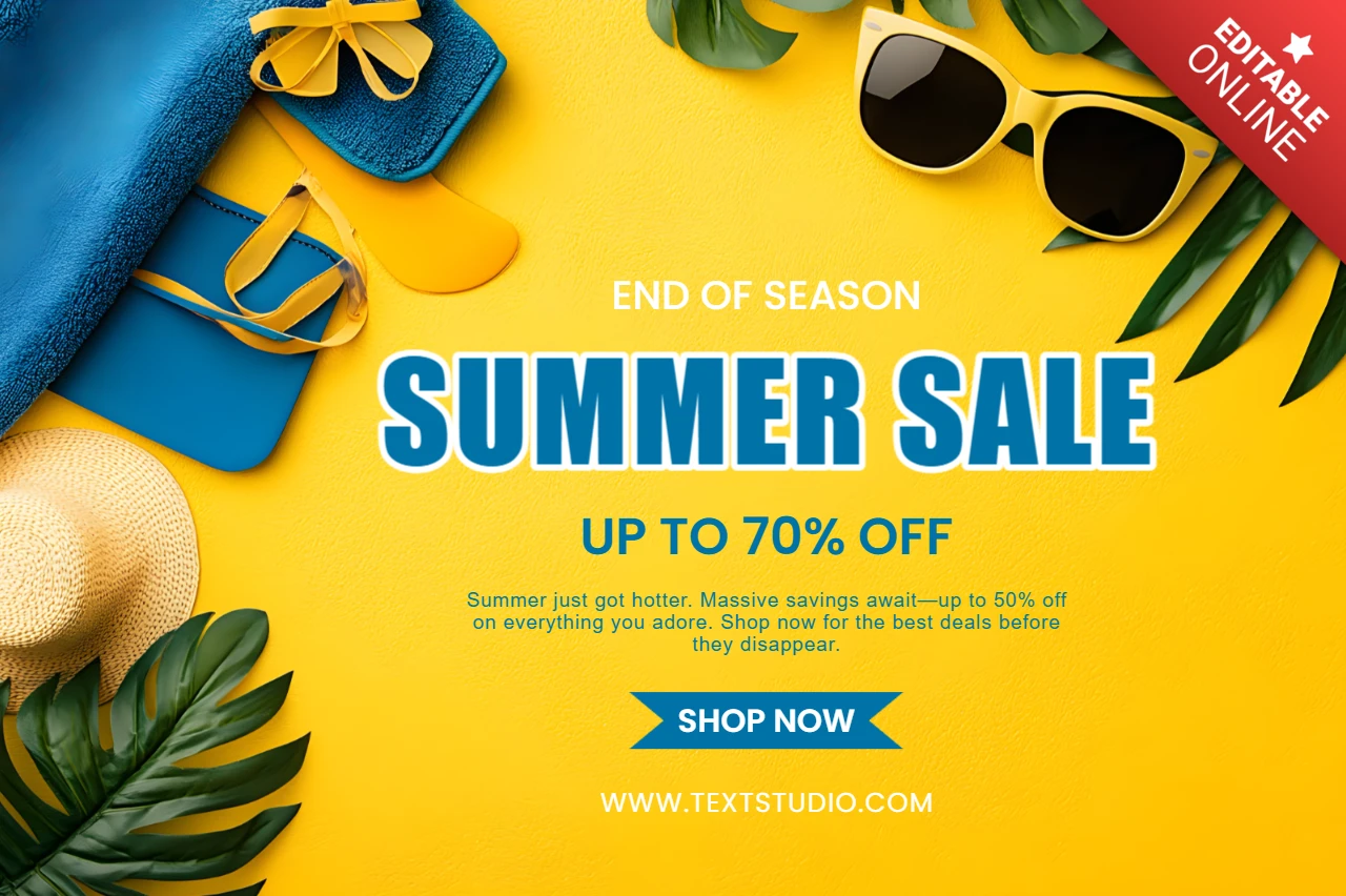 Vibrant Summer Sale Design Template - Editable Seasonal Promotion