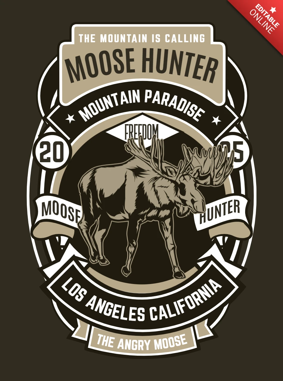 Modèle de t-shirt de chasseur d'élan