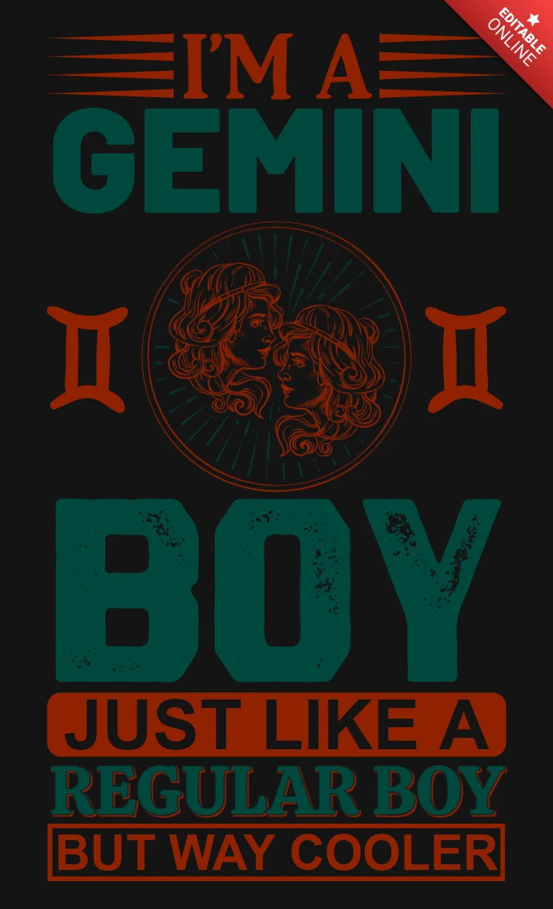 Je suis un garçon gémeaux signe du zodiaque modèle de t-shirt