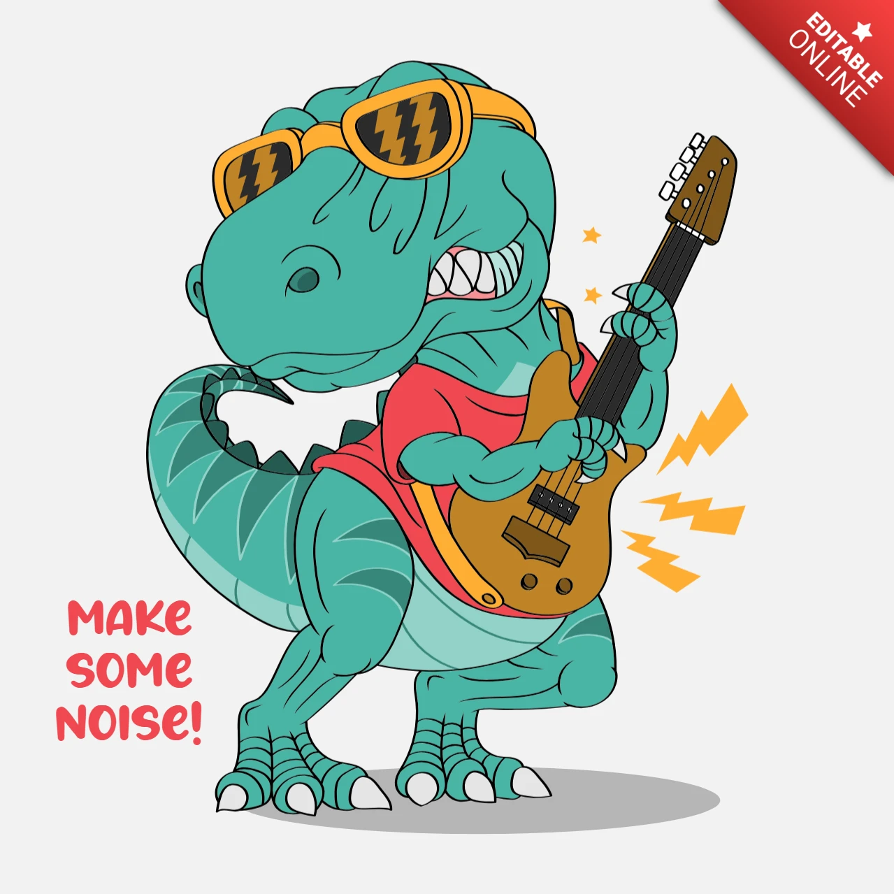Make Some Noise Dinosaur Design Template for Funny Merchandising