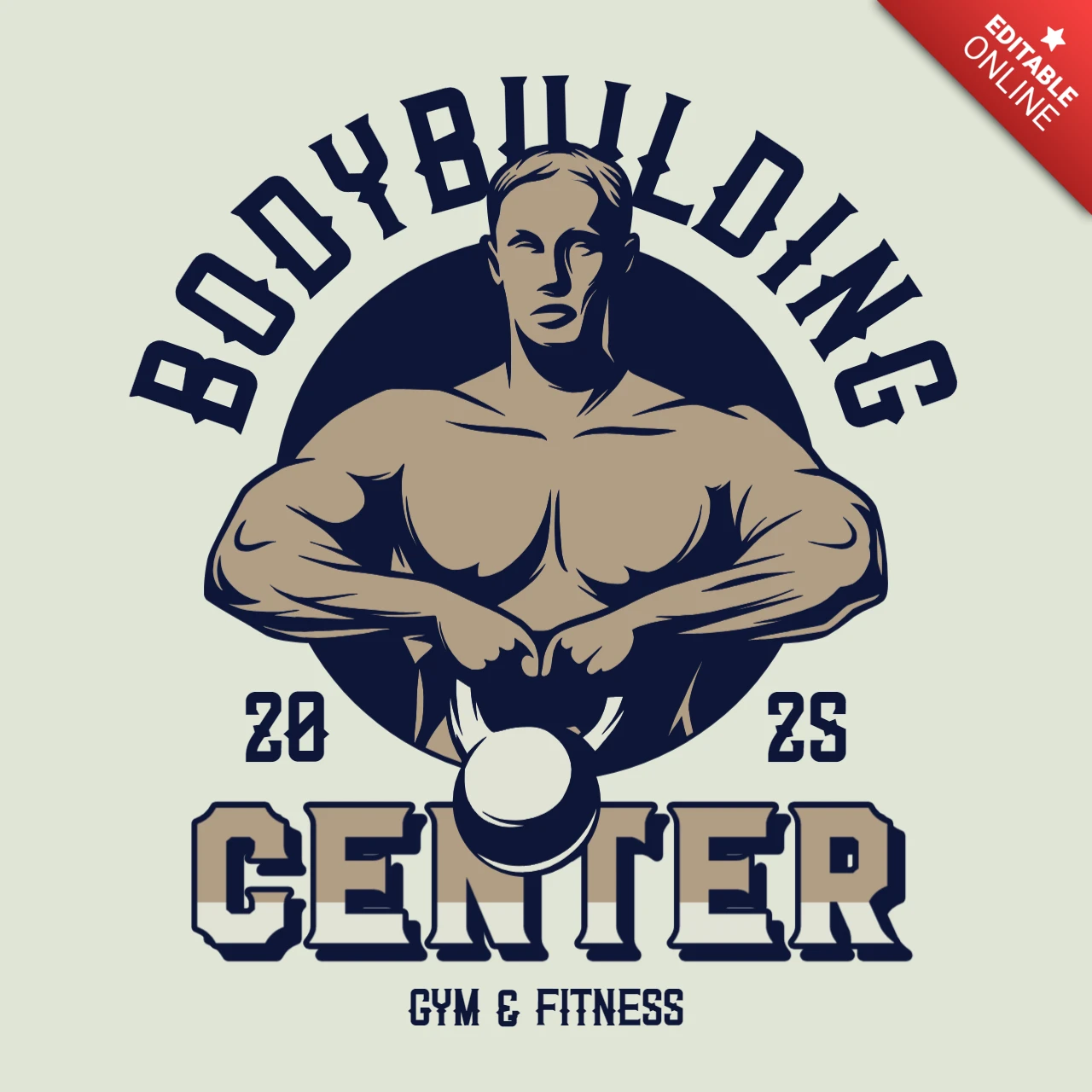 Ontwerpsjabloon T-shirt bodybuildingcentrum