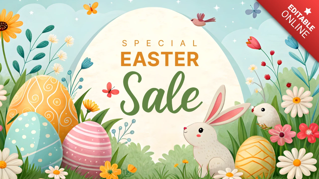 Whimsical Easter Sale Design Template for Festive Promotions