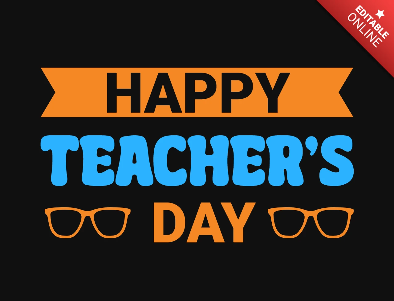 Happy Teachers Day Glasses T-Shirt Design Template
