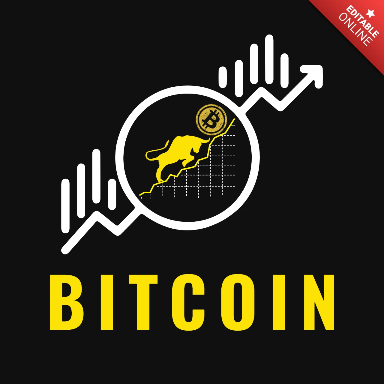 Bitcoin Cryptocurrency T-Shirt Design Template