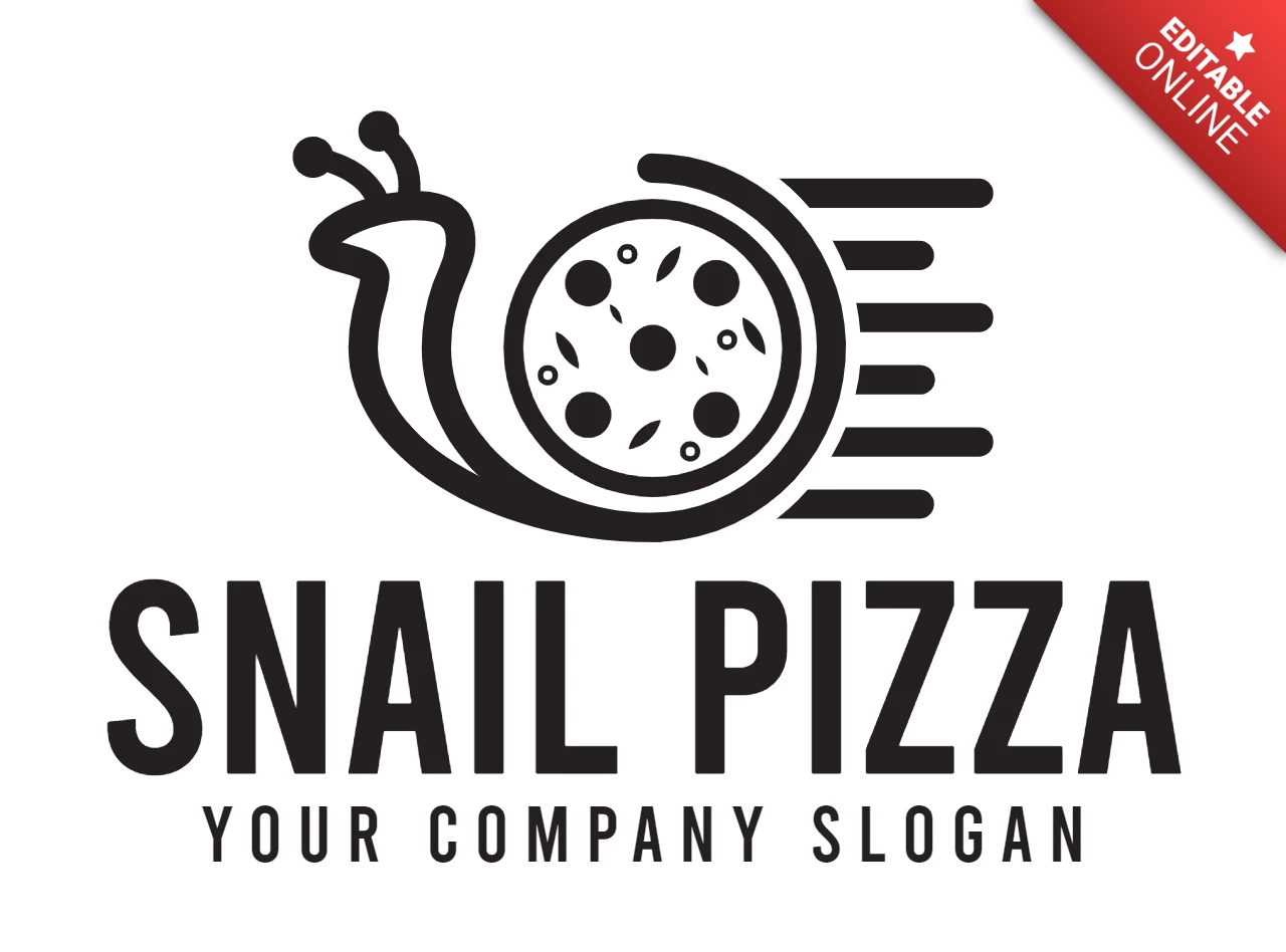 Szablon projektu logo pizzy ślimaka