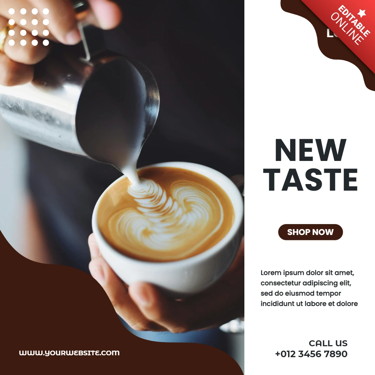 New Taste Cappuccino Promotional Social Media Post Design Template