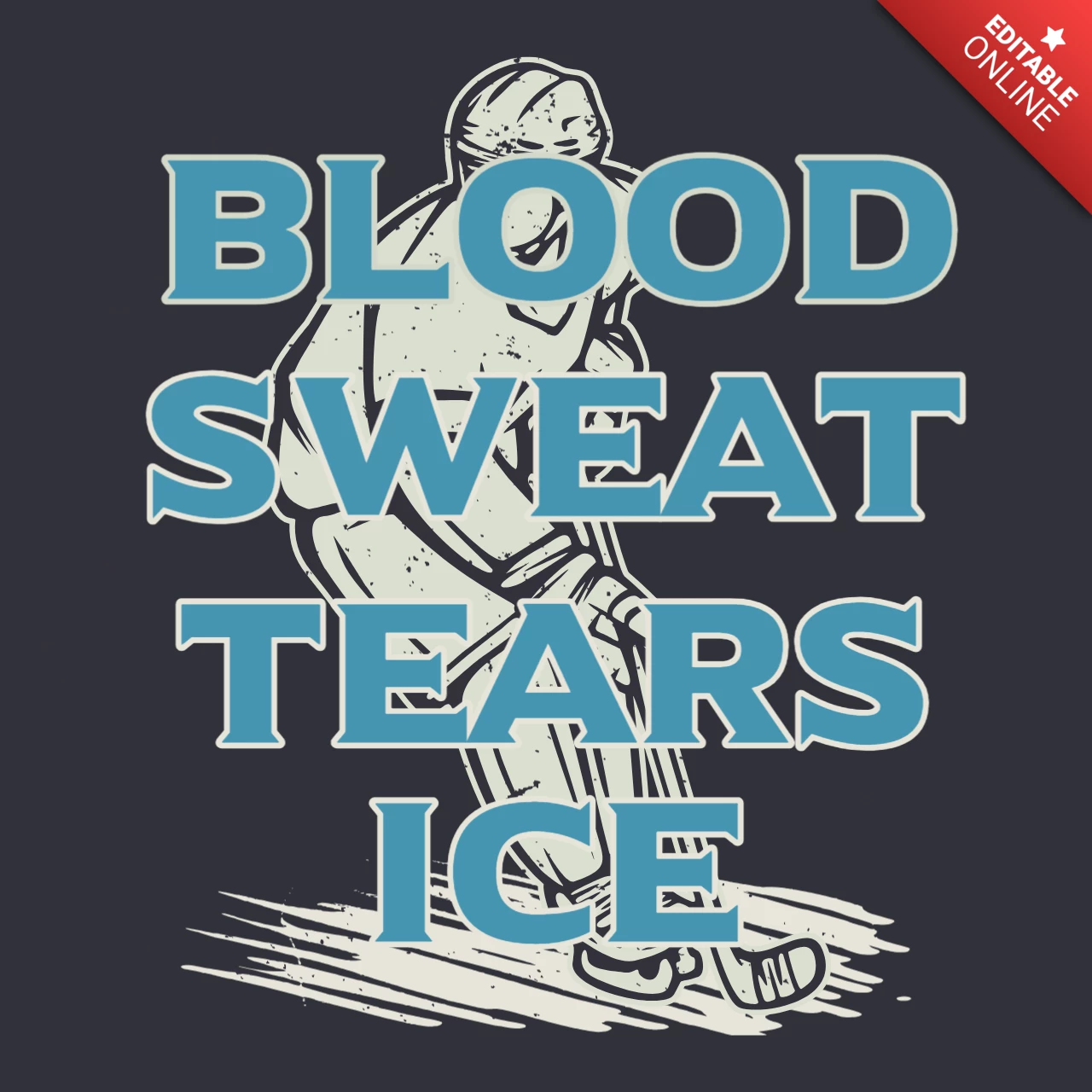 Hockey Player Vintage T-shirt Design Template