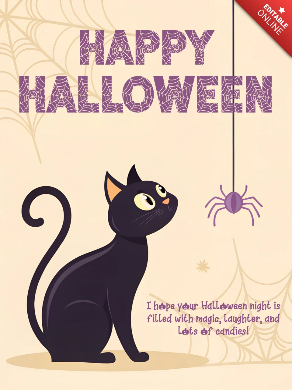 Frohes Halloween Katzen-Design-Vorlage für Grußkarten