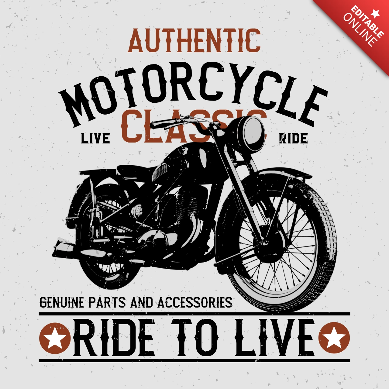 Vintage motorrad t-shirt design vorlage