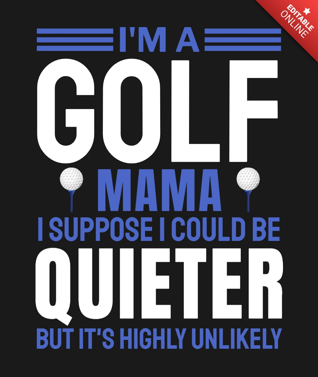 Ich bin ein golf mama laut und stolz sport mutter t-shirt design vorlage