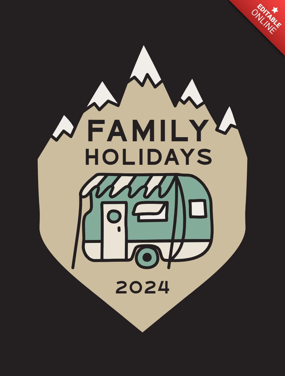 Family Holidays Badge Template Design