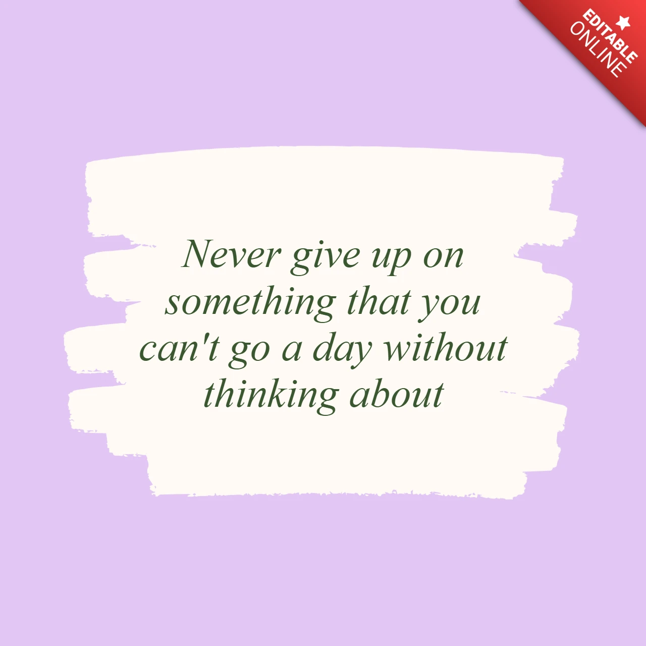 Never Give Up Motivational Quote Instagram Post Design Template