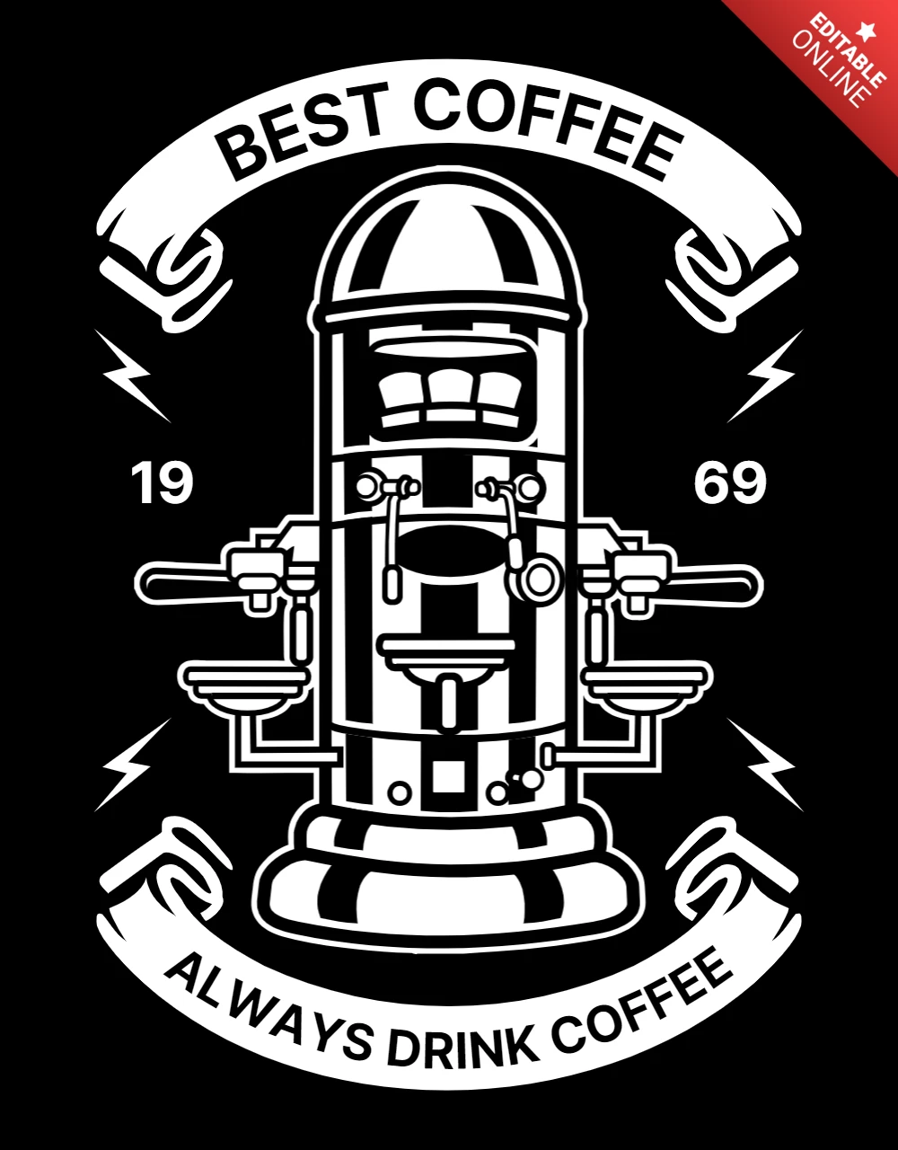 Best Coffee Maker T-Shirt Design Template