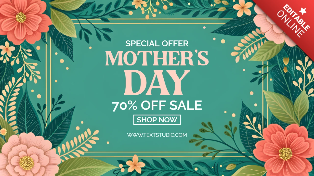 Floral Mother's Day Sale Design Template - 70% Off Special Offer