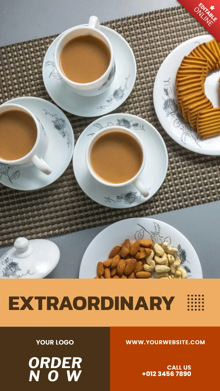 Außergewöhnliche Kaffee-Instagram-Story-Post-Design-Vorlage