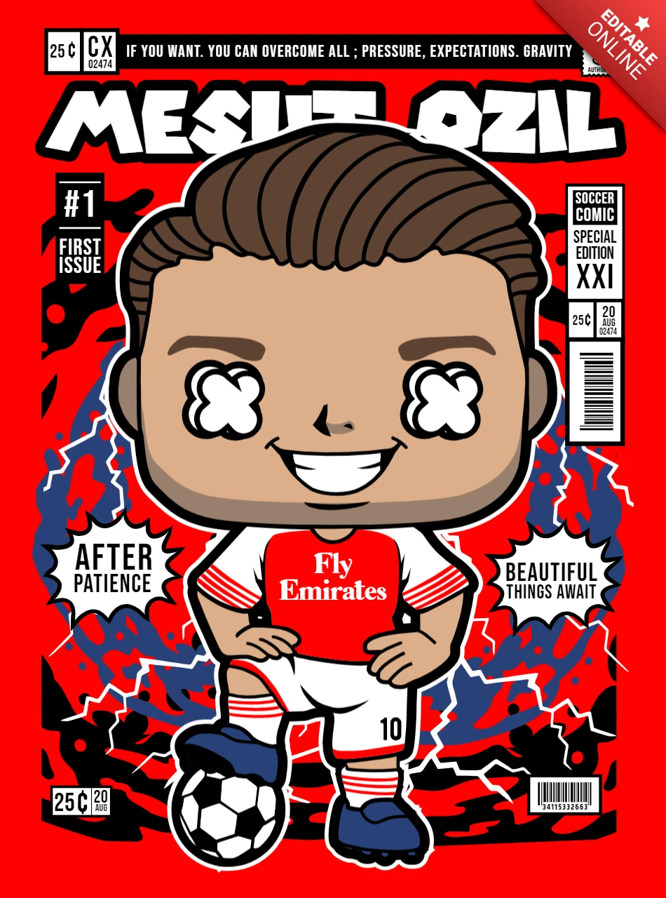 メスト-オジルの漫画のキャラクター雑誌の表紙デザインテンプレート