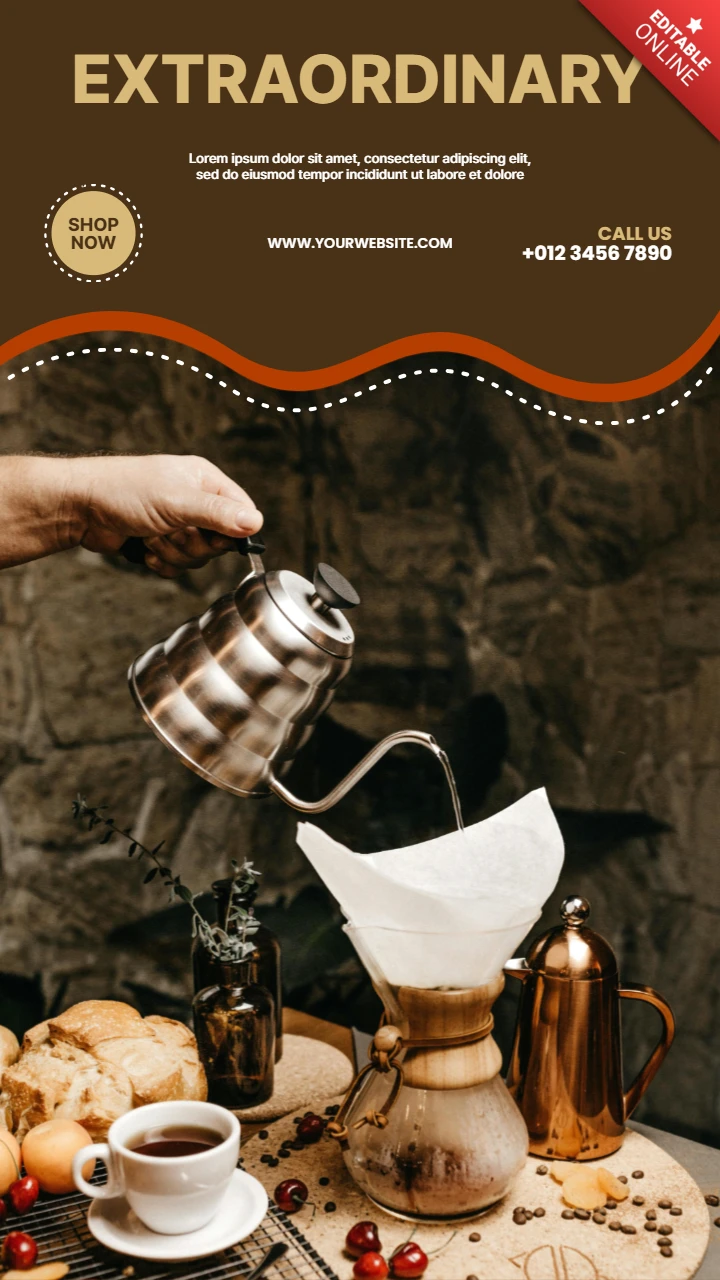 Bijzonder koffie instagram verhaal ontwerpsjabloon