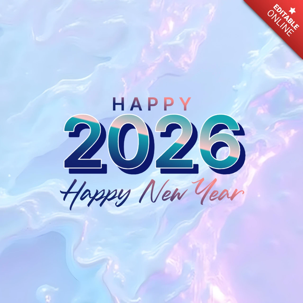 Szablon projektu szczęśliwego nowego roku 2026 z delikatną poświatą