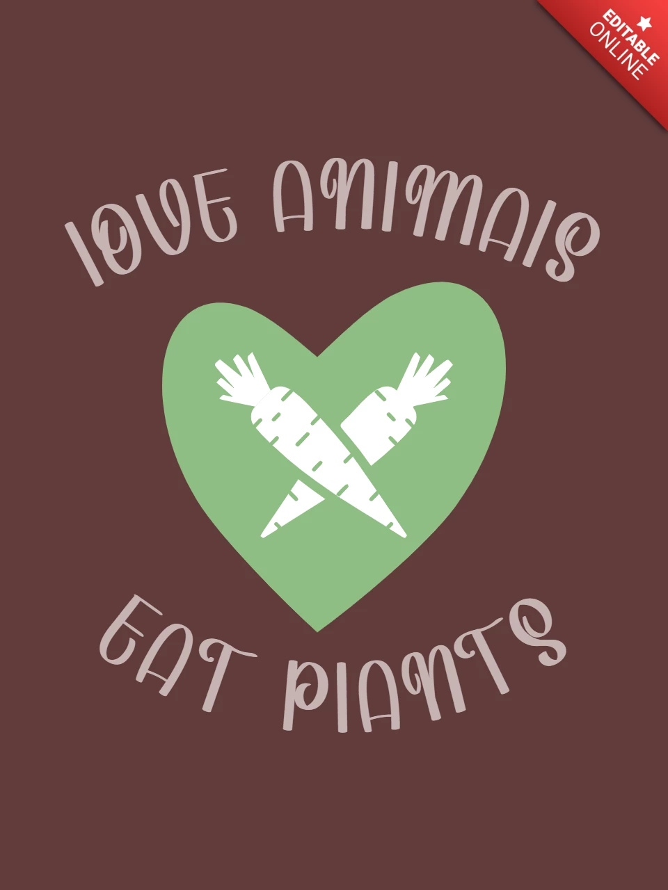 Vegan Love Animals Eat Plants T-shirt Template Design