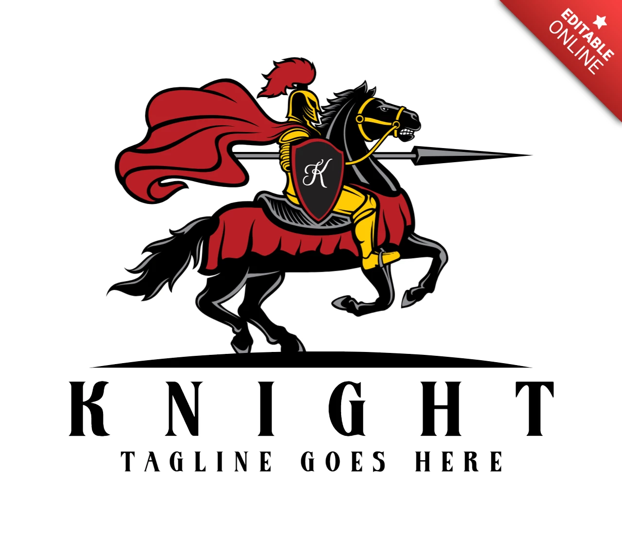 Golden Kinght Logo Design Template