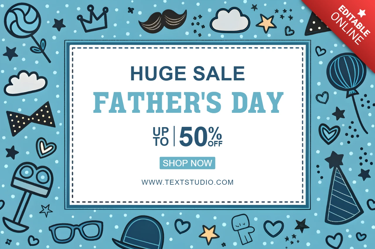 Modello per la festa del papà: design divertente e stravagante per le promozioni