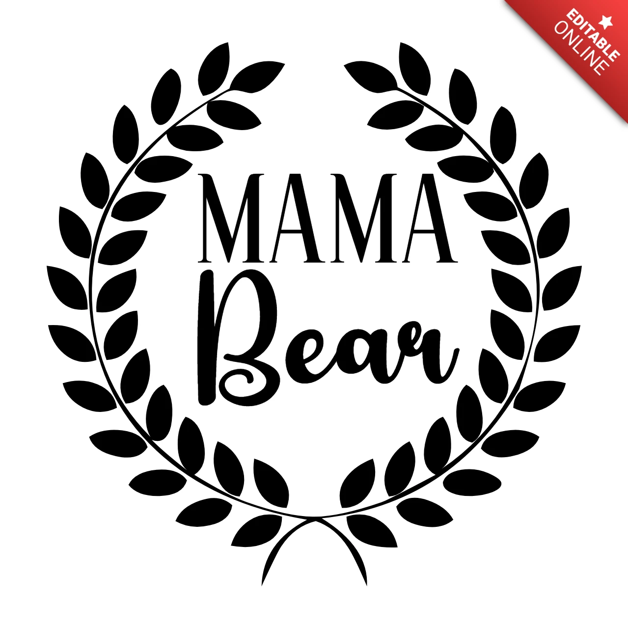 Mama Bear Mother"s Day T-Shirt Design Template