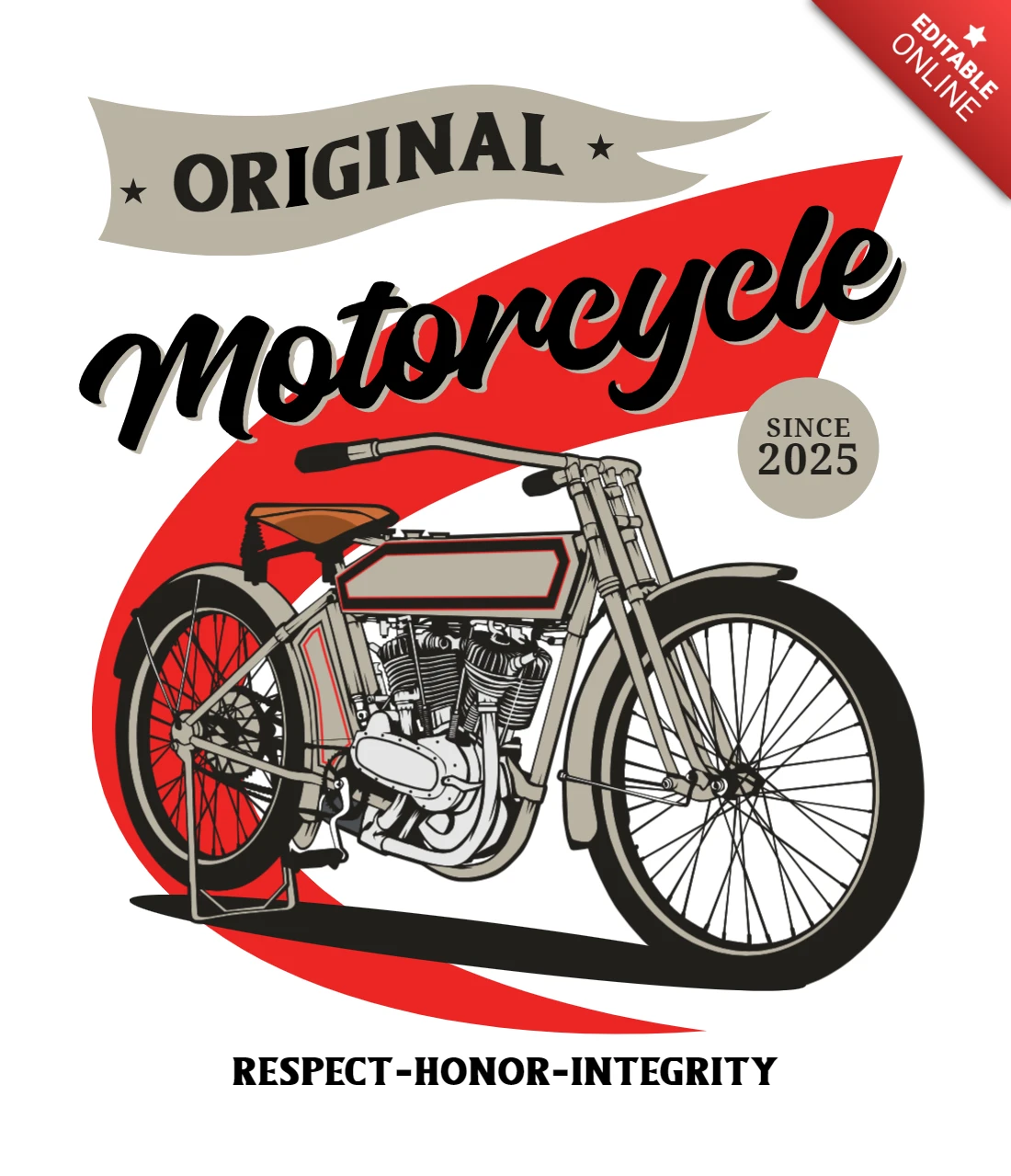 Original Motorcycle T-shirt Design Template