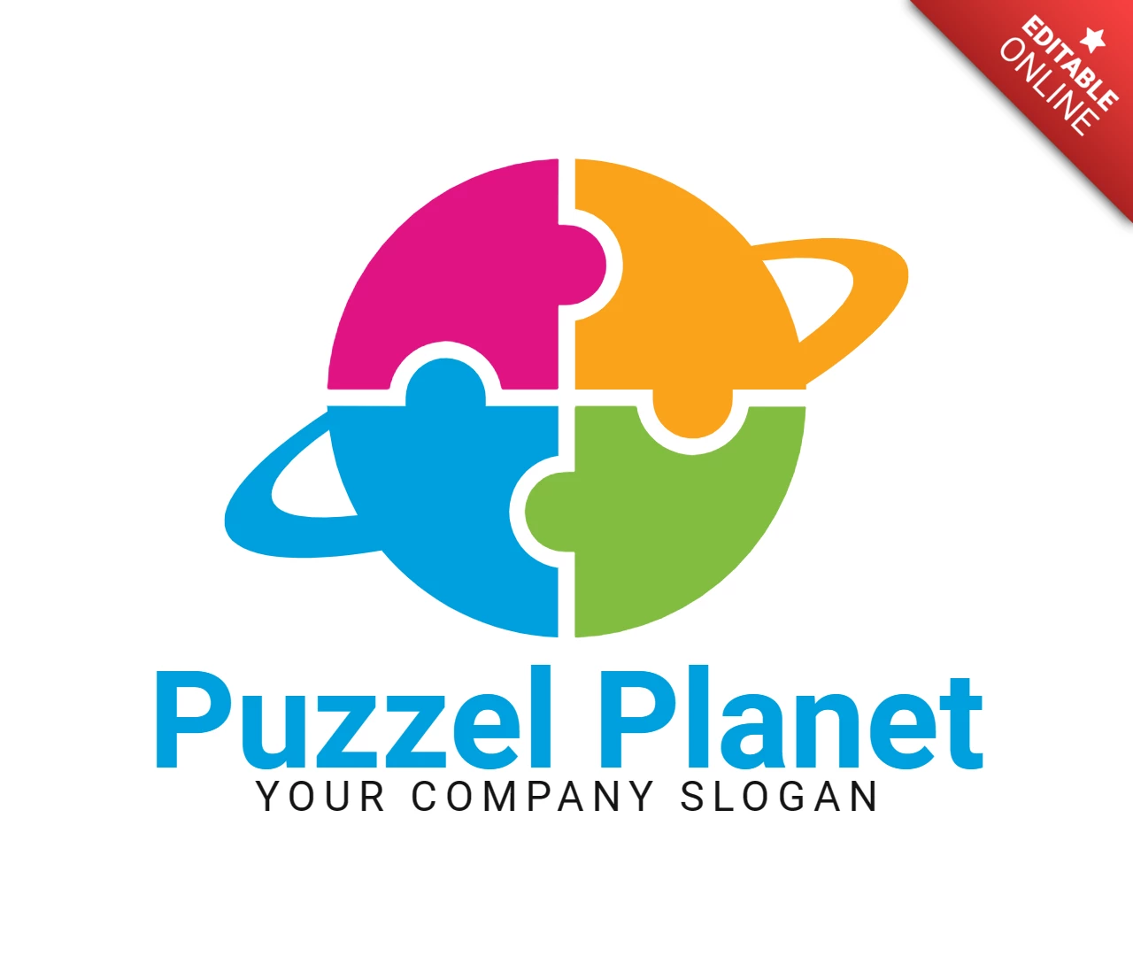 Modèle de logo Puzzel planet