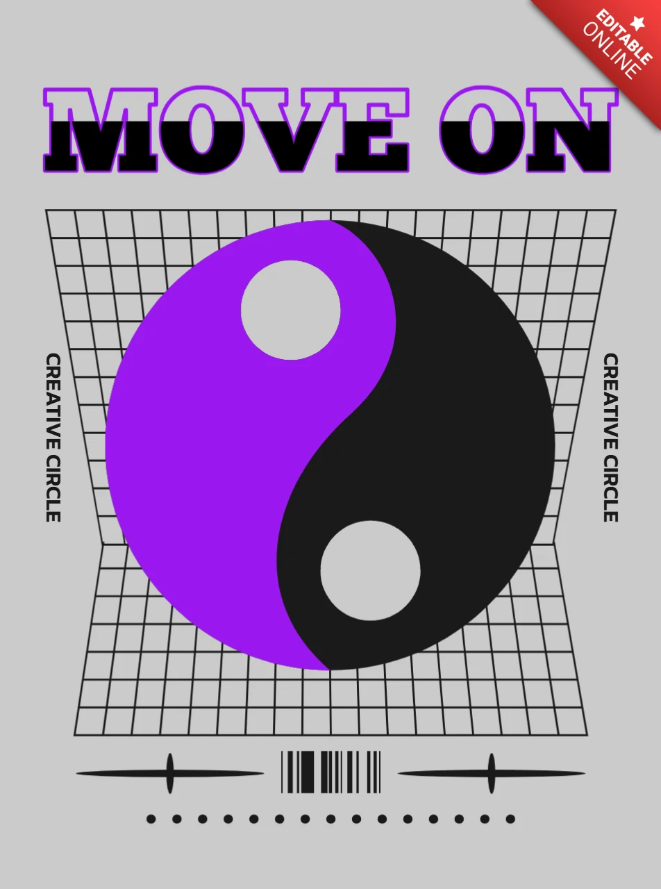 Yin yang ontwerpsjabloon voor motiverende posters