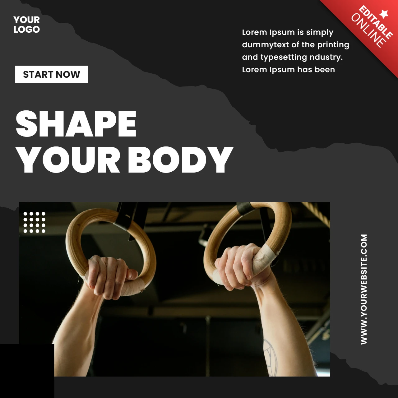 Grey And Black Impactful Promotional Instagram Post Design Template
